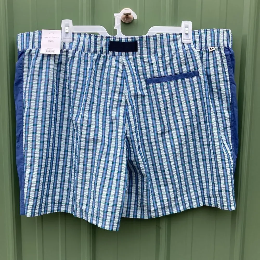 Men’s Blocked Seersucker Lightweight Comfy Shorts Size XXXL (48-50)